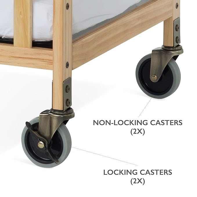 Foundations Evacuation Kit for SafetyCraft Cribs - Convert Crib into Evacuation-Ready, Includes Training Materials and Evacuation Icons, Metal Casters for Compact Cribs, Crib Wheels