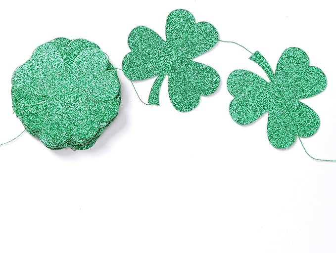 St-Saint Patricks-Day Decorations Shamrock Green-Garland - 35ft St. Patrick's Day Decorations Hanging Decoration Streamers Banner, Baby Birthday Irish Party Decor Accessories Panduola