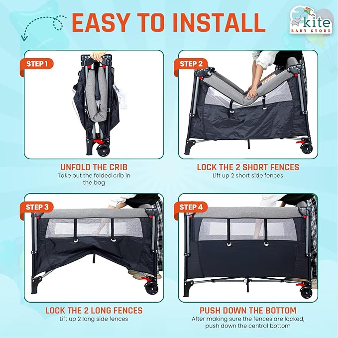 5 in 1 Baby Bassinet - Portable Crib, Bedside Sleeper, Diaper Changer, Playard & Travel Pack and Play Newborn to Toddler Carry Bag + Safety Strap Included