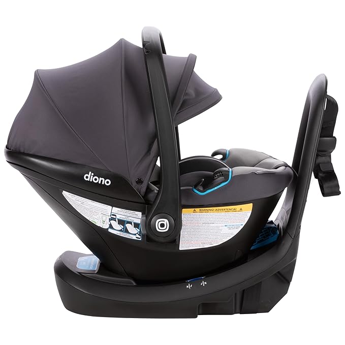 Diono LiteClik30 XT SafePlus Infant Car Seat and Base, Rear-Facing for Infants 4-30lbs, SafePlus Engineering, with Infant Insert, UPF 50+ Sunshade (Gray Glacier Frost)