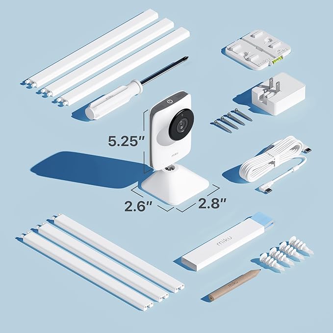 Miku Pro Updated Smart Baby Monitor, Camera and Wall Mount, Real-Time Breathing and Sleep Tracking, Contact-Free, Instant Alerts, Sleep Analytics for Newborns and Infants, Requires Paid Membership