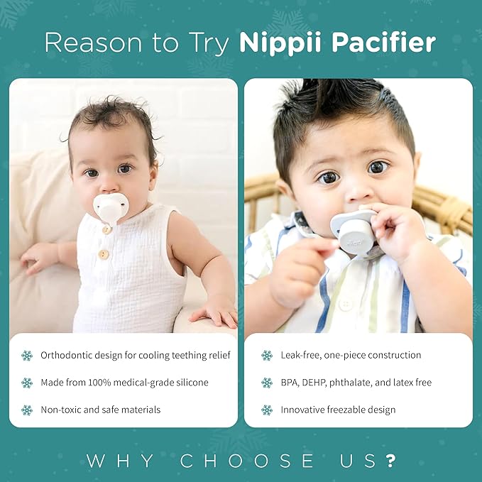 Freezable Orthodontic Pacifier for Teething - Orthodontic Design Teething Pacifier for Baby Teething Relief - Medical Grade Silicone Pacifier