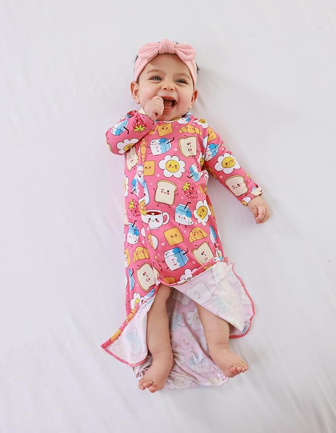 Baby Nightgowns Sleeper Gown Newborn Long Sleeve Pajama Gowns Unisex Viscose from Bamboo Infant Sleepwear