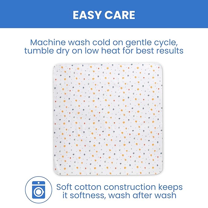 Delta Children 100% Cotton Flannel Baby Receiving Blankets for Girls and Boys – 30x30 Inches (Pack of 2), Space Exploration