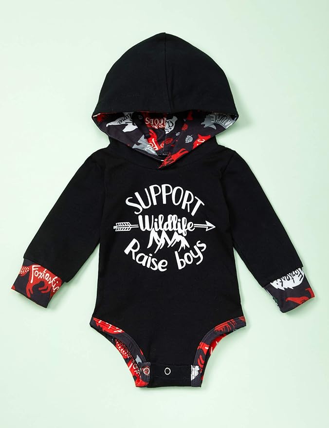 Fommy Newborn Baby Boy Clothes Plaid Letter Print Long Sleeve Hoodies + Long Pants 2PCS Fall Winter Outfits Set