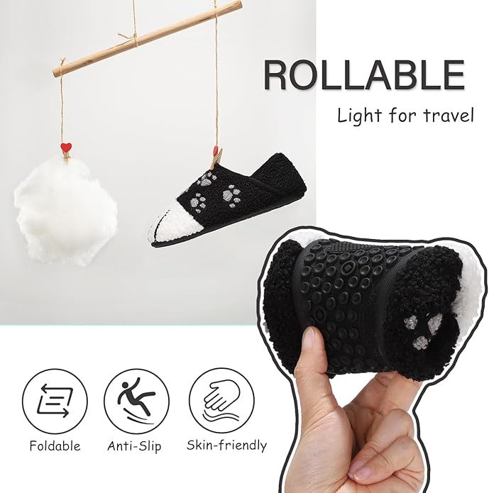 ATHMILE House Slippers for Women Men Indoor Barefoot Slippers Socks Furry Slip on House Shoes Cozy Comfy for Home Bedroom Travel Yoga