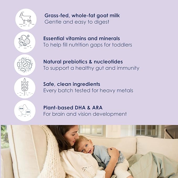 Kabrita Goat Milk Toddler Nutrition, 12-24 Months - Easy to Digest, Contains Vitamin D, Calcium, Iron, DHA, Non-GMO - Gentle on Sensitive Tummies - Supports Gut Health & Sleep - 28oz
