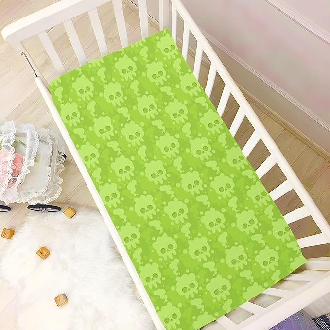 Smoke Skull Crib Sheets for Neutral Bassinet Play Sheets,Sheets Toddler Bed Sheets for Baby Boys Girs 39 * 27 * 5in
