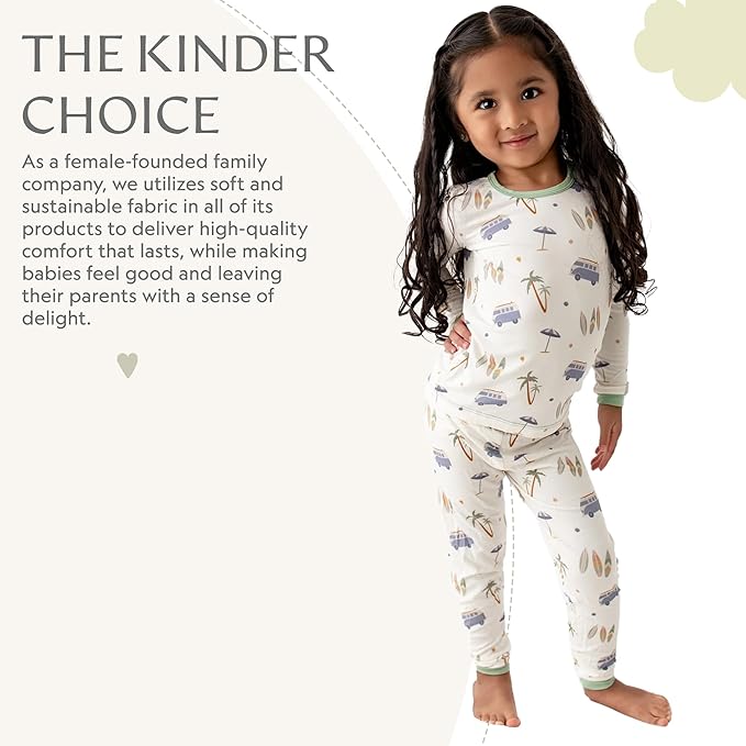 Toddler Pajamas – 95% Bamboo Viscose, 5% Spandex – Soft, Breathable Long-Sleeve Pajama Set for Kids, Sleepwear, Imported