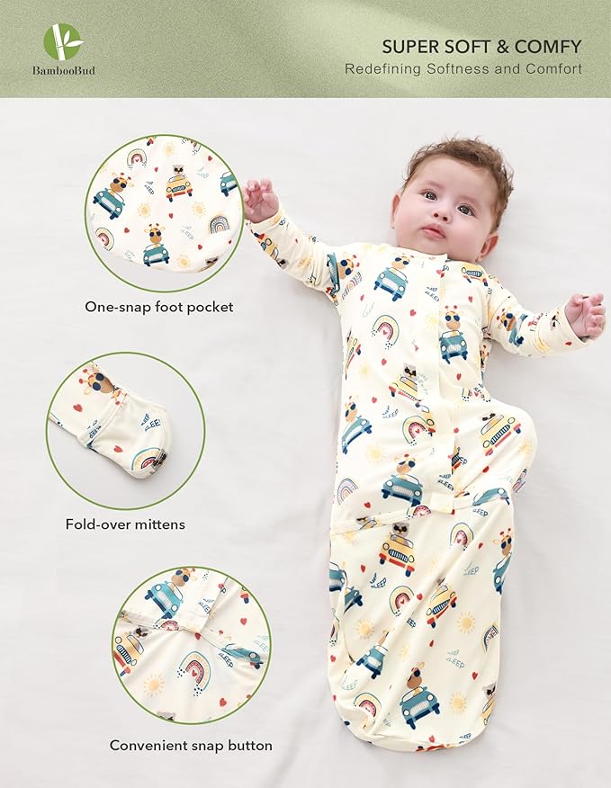 Baby Nightgowns Sleeper Gown Newborn Long Sleeve Pajama Gowns Unisex Viscose from Bamboo Infant Sleepwear
