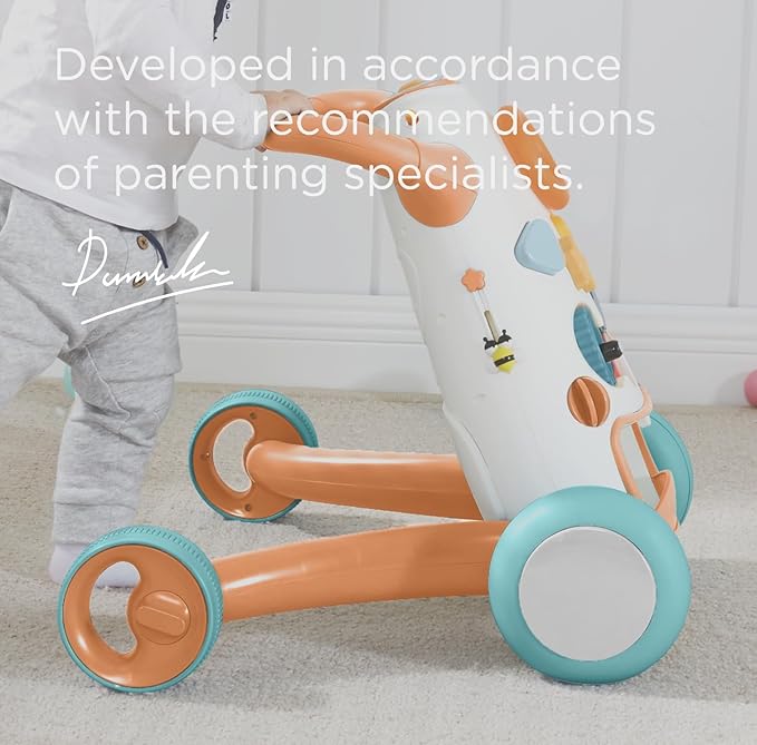 KÜB Montessori Baby Walker - Interactive Push Toy for Toddlers Learning to Walk with Soft Music & Lights, Adjustable Speed & Non-Slip Wheels, Educational Activity Center