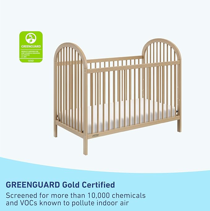 Graco Olivia Convertible Crib and Graco Premium Foam Crib & Toddler Bed Mattress Bundle (Driftwood) – GREENGUARD Gold Certified, Standard Crib Mattress, Baby Crib Converts to Toddler Bed & Daybed