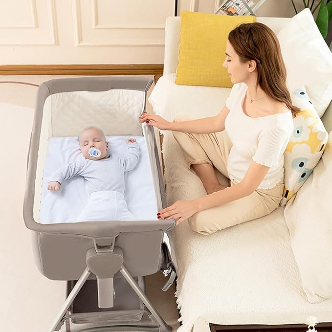 Baby Co-Sleeper,Rocking Crib,Baby Bassinet,Newborn Bedside Sleeper,Portable Bassine for Infant,Pink Rocking Cradle,Newborn Sleeping Bed,Bedside Crib Suit 0-6M