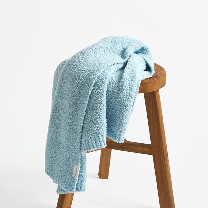EVERGRACE Soft Plush Baby Blanket for Boys Girls, Double-Sided Fleece Fuzzy Toddler Nursery Blanket Lightweight Warm Cozy Throw Blanket for Baby Crib, Couch, Bed, Pearl Blue, 30"x40"