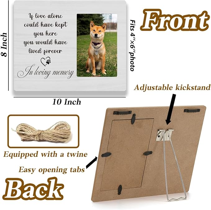 Pet Dog Memorial Picture Frame for Dogs That Passed Goodbye Gifts for Someone Who Lost a Dog It Love Alone Could Have Kept You Here Photo Frame Table Desk Decor for Home Livingroom Bedroom