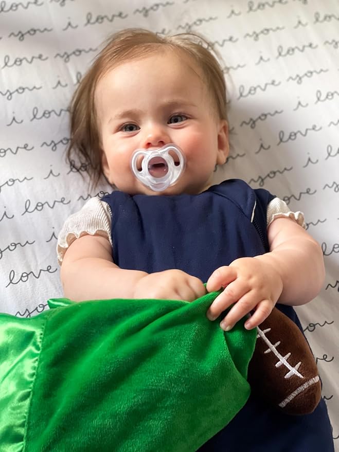Yikestwins Football Lovey Blanket for Baby | Large 20" x 20" Baby Lovey Unisex | Cute Football Security Blanket for Babies and Toddlers
