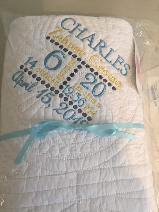 Birth Statistics Blanket Newborn Personalized Baby Gifts for Girls and Boys Birthday Stats Weight, pounds, Month and Year Born Announcement