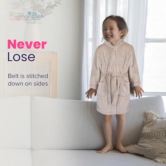Rising Star Baby Toddler Robe Or Kids Robe for Girls and Boys - Kids & Baby Bath Robe Spa Set with Washcloth or Slippers