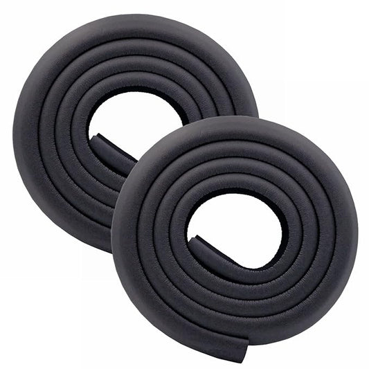 M2cbridge L Shape Extra Thick Furniture Table Edge Protectors Foam Baby Safety Bumper Guard 6.5 Ft (Black (6.5ft x 2))
