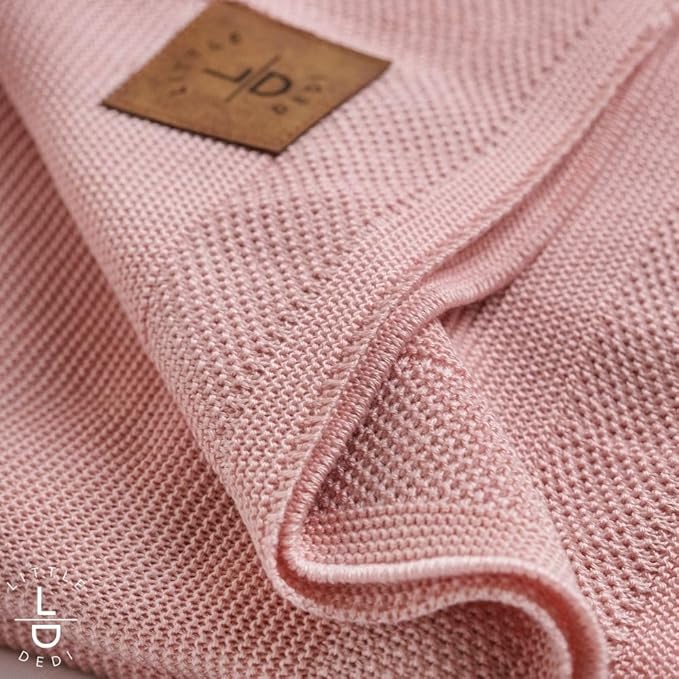 Hypoallergenic Silky Baby Blanket - 30x40 Inches Pink, Oeko-TEX® Certified, Thermal-Regulating, Soft Knit for Girls & Boys - Swaddle or Toddler Blanket, Dua