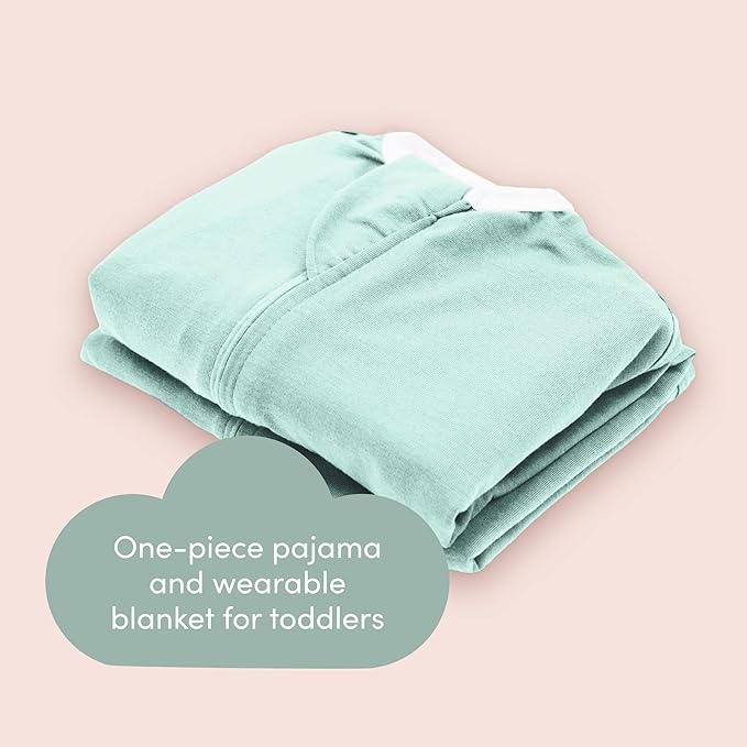 SleepingBaby Flying Squirrel Toddler Pajamas with Practical Zipper for Quick Diaper Changes and Travel Comfort - Mint - 2-3T