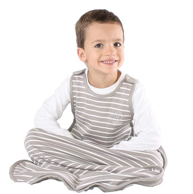 Woolino Toddler Sleeping Bag, 4 Season, Merino Wool and Organic Cotton, Baby Sleep Bag or Sack, 2-4 Years, Earth
