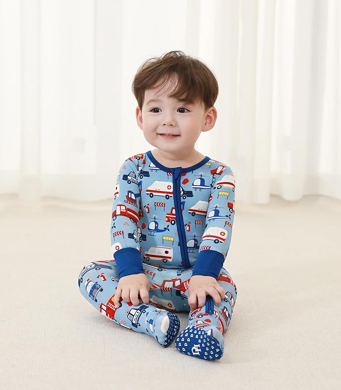 Baby Boys Girls Romper-Viscose Made from Bamboo, Long Sleeve Jumpsuits Soft Footless Rompers, Unisex
