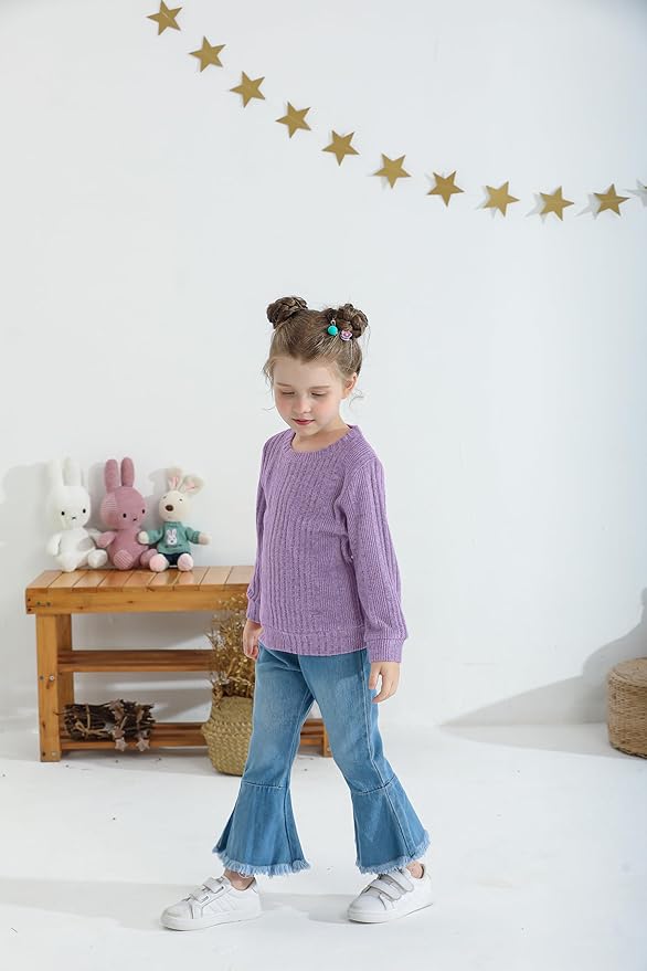 Mioglrie Toddler Girl Clothes Little Girl Denims Outfits Jeans Pants Set Little Baby Toddler Baby Clothes for Girl