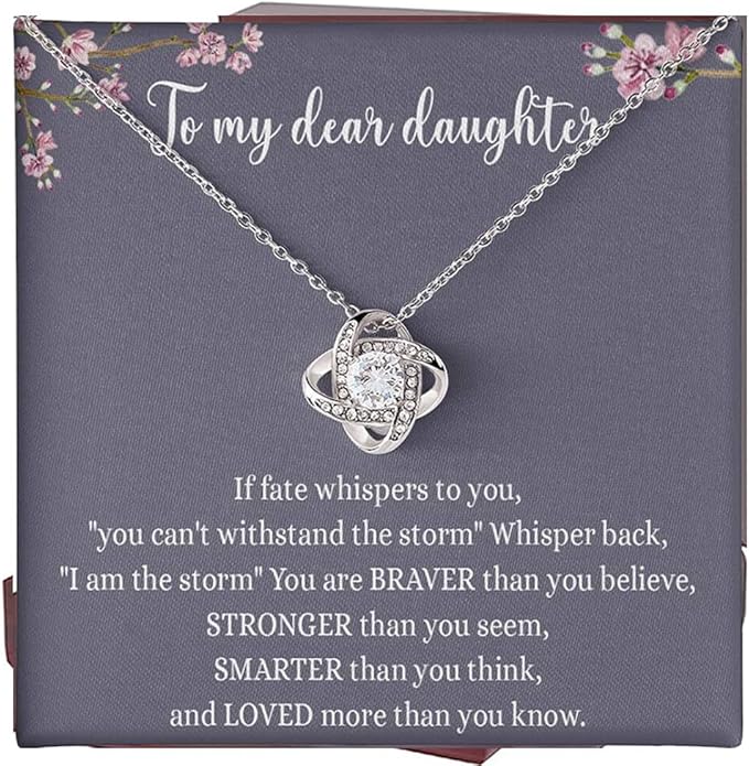 To My Daughter Gift Necklace From Dad or Mom - Badass Daughter Jewelry With Heartfelt Message & Elegant Box
