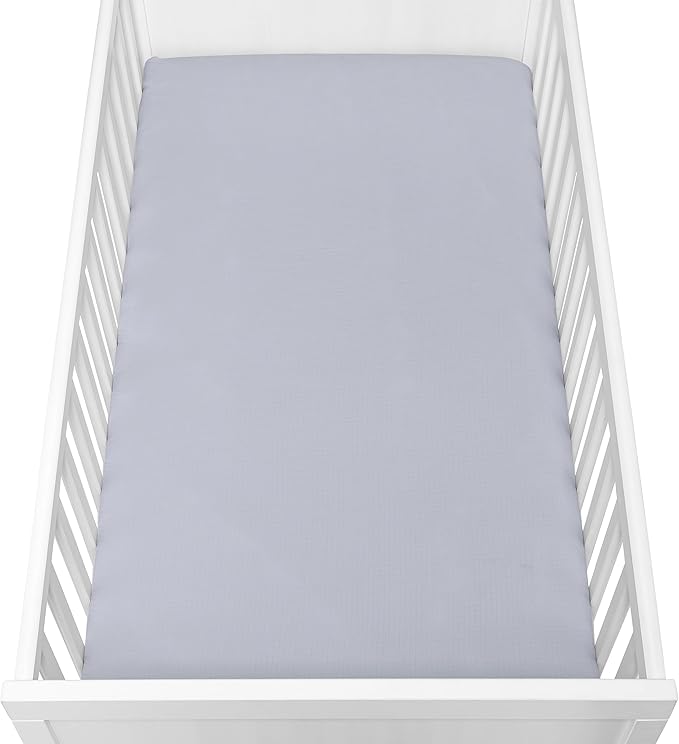 Newton Baby Organic Fitted Crib Sheets (2-Pack) - Ultra Breathable and Soft, 100% Organic Muslin Cotton, Twilight Grey, Fits All Standard Cribs