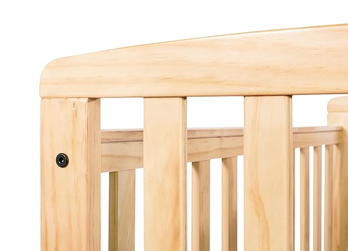 Child Craft Bristol Professional Series Wooden Compact Portable Crib with 3" Mattress and Ultra-Quiet Casters, Durable Wood Construction, Easy Maneuverability (Natural)