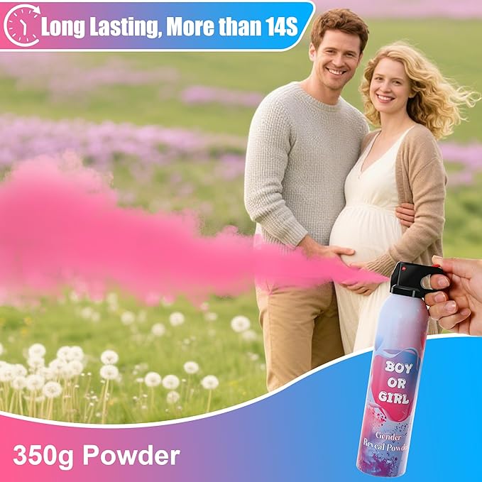 4 Pack Pink Gender Reveal Powder Ideas, Fun Party Supplies for Baby Shower Gender Reveal Celebration, Decorations