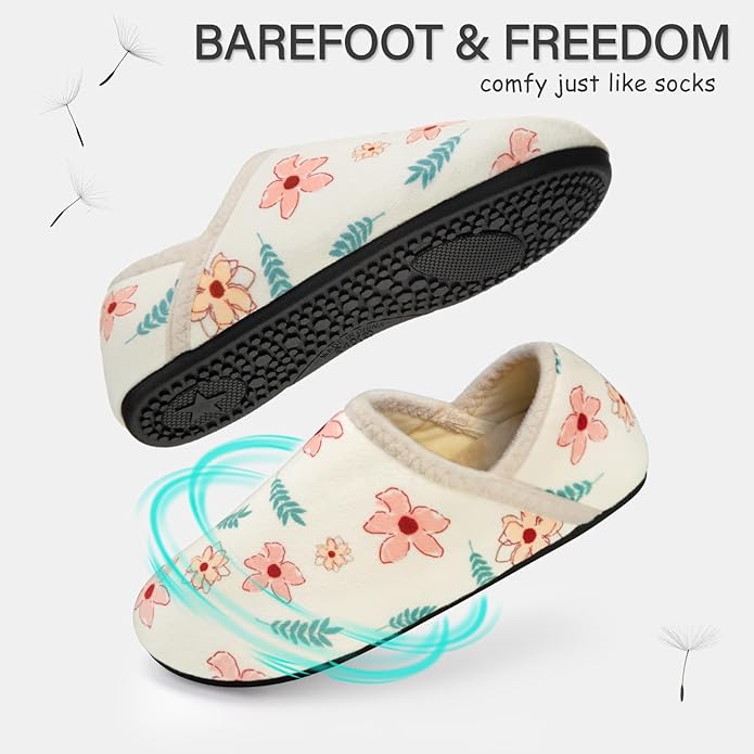 ATHMILE House Slippers for Women Men Indoor Barefoot Slippers Socks Furry Slip on House Shoes Cozy Comfy for Home Bedroom Travel Yoga
