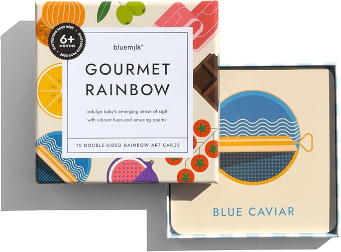 Gourmet Rainbow Art Cards Sensory Learning Toy Exploring Poems Color & Fancy Snack Food Facts Baby Speech Development Preschool Games Teacher Must Haves Baby 6-12 Months Toddler 1-4 Years