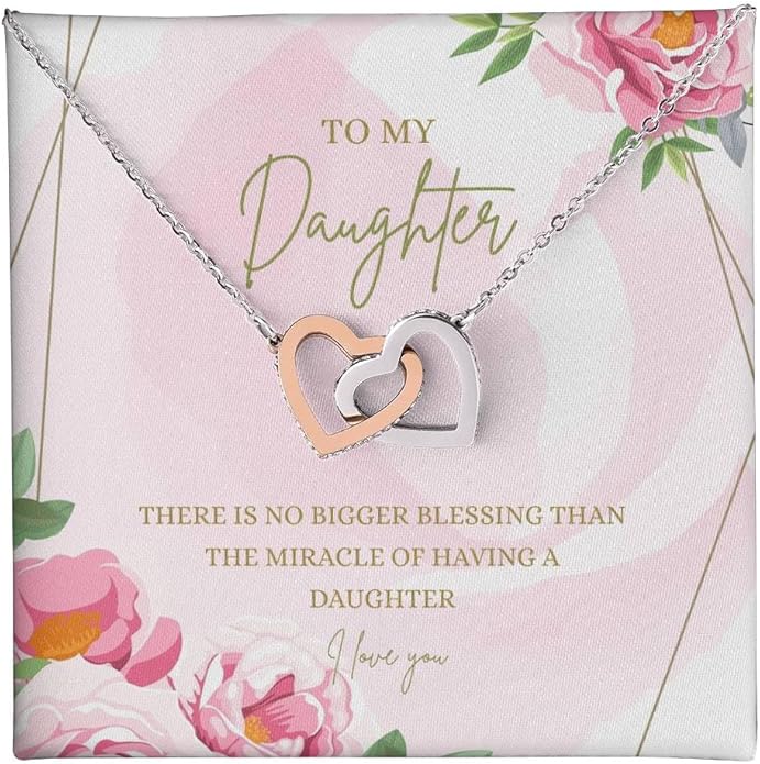 To My Daughter Gift Necklace From Dad or Mom - Badass Daughter Jewelry With Heartfelt Message & Elegant Box