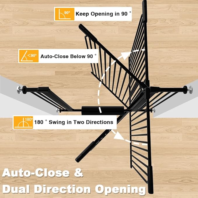 40.5" Tall Baby Gate 29.5-32.6" Wide No Drilling Tall Pet Gate Cat Gate Extra Wide Baby Gate Safety,Extra Narrow Auto-Close for Indoor Stairs, Doorways, and Kitchen