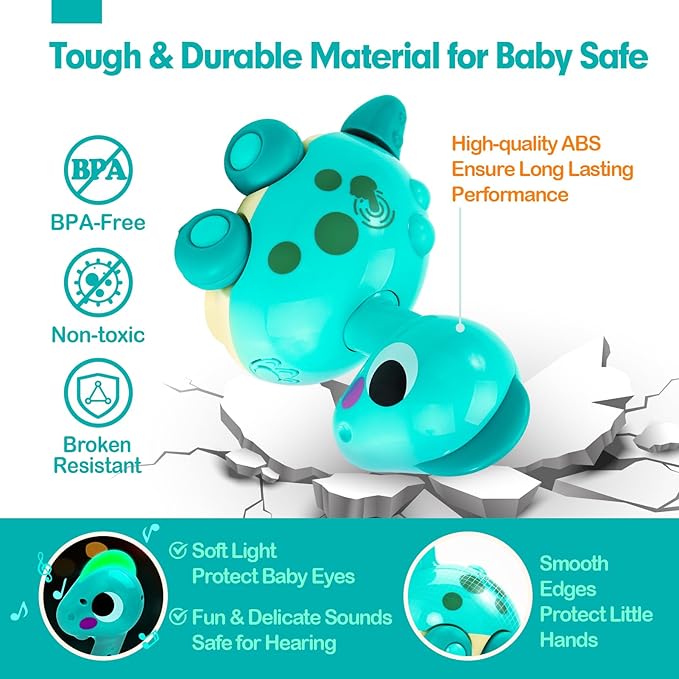 CubicFun Baby Toys 12-18 Months - Touch & Go Musical Light Tummy Time Infant Baby Crawling Toys 12 Months, Toddler Travel Toy for 1 Year Old Boy Christmas Birthday Gifts Stocking Stuffers