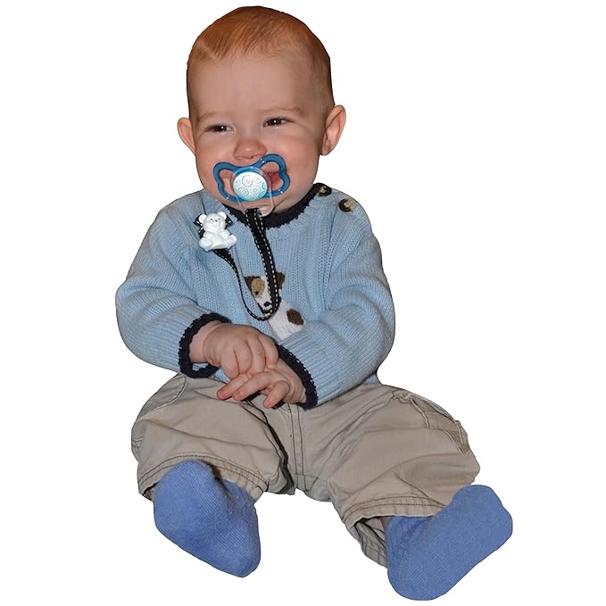 Baby Buddy Pacifier Clip Holder, Newborn Essential with Universal Fit for All Binky and Teether Brands, Ages 4+ Months, Black & White, 1 Pack