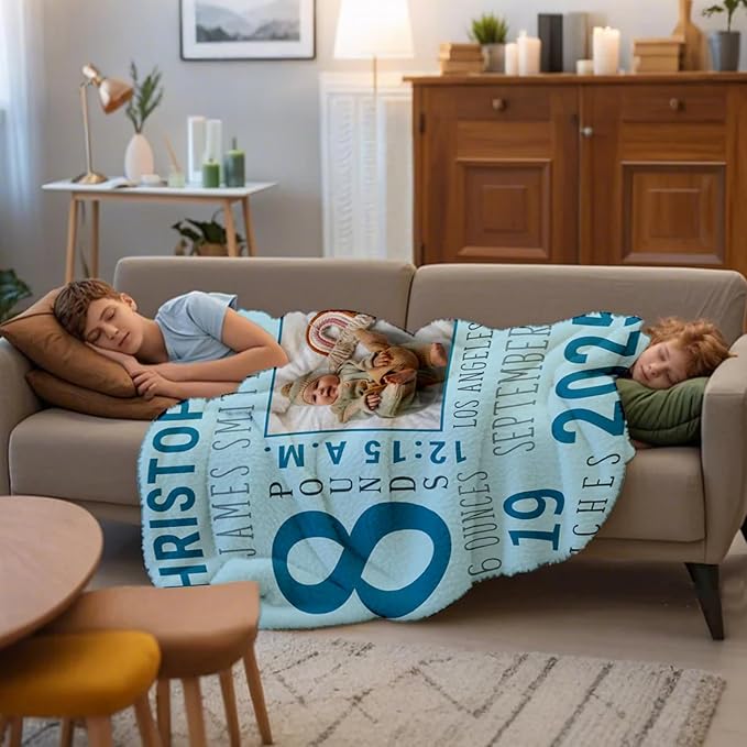 Ship Next Day, Personalized Baby Blanket for Boys Girls - Printed in USA, Custom Baby Blanket with Name Super Soft Plush Flannel, Easter Christmas Brithday Gifts for Baby Shower Kids Toddlers Newborn