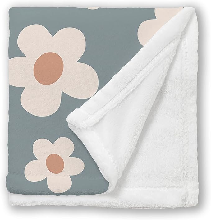 Personalized Baby Blankets for Girls, Customized Retro Flowers Baby Blankets for Girls, Best Gift for Baby Girl, Newborn, New Mom, Super Soft Plush Fleece, 30''x40''