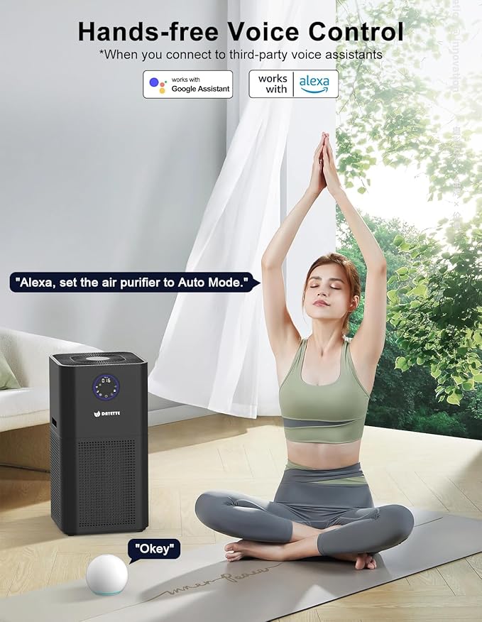 4000ft² Air Purifiers for Home Large Room, Smart WIFI Air Purifiers APP & Alexa Control Air Cleaner, H13 Ture HEPA Filter for Pet Dander Smoke Dust, 22dB Sleep Mode for Bedroom (AP404 WIFI)