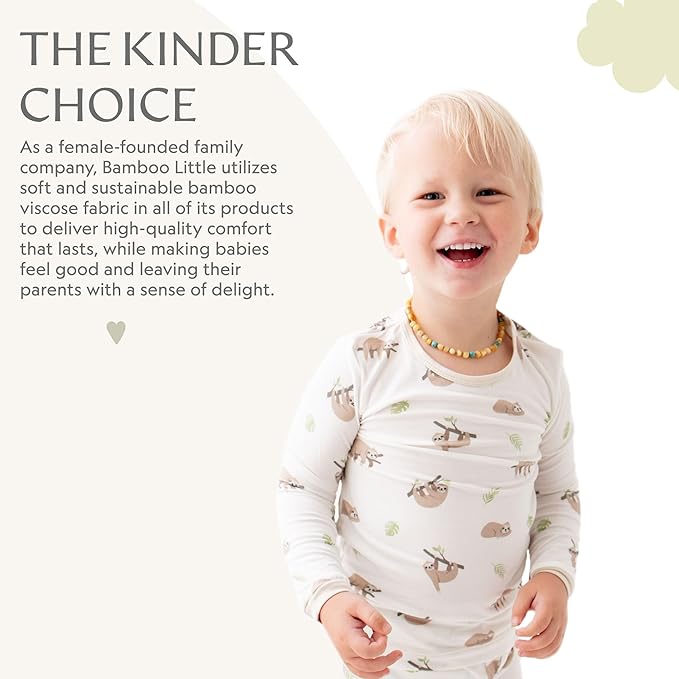 Toddler Pajamas – 95% Bamboo Viscose, 5% Spandex – Soft, Breathable Long-Sleeve Pajama Set for Kids, Sleepwear, Imported
