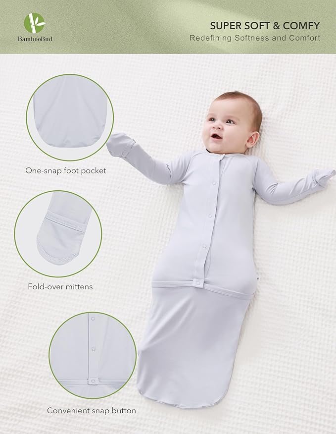 Baby Nightgowns Sleeper Gown Newborn Long Sleeve Pajama Gowns Unisex Viscose from Bamboo Infant Sleepwear