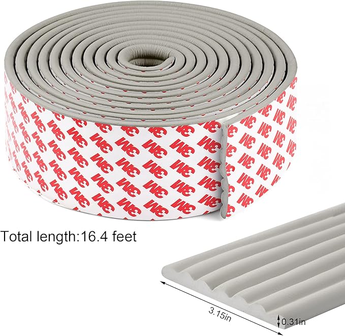 Upgrade Baby Proofing Edge Corner Protector, 16.4ft Edge Guards Padding with 3M Adhesive, Extra-Wide Soft Rubber Foam Padding, Furniture,Sharp Edge Safety Corner Edge Bumper Guard-Gray