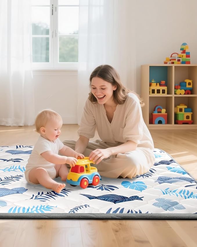 Baby Play Mat, Non-Slip Baby Mat for Floor, Soft Thicker Playpen Mat, Portable Playmat, Crawling Mat for Babies, Toddlers & Infants to Play and Learn( 50"x50")
