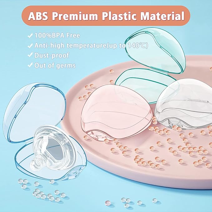 Smlpuame Pacifier Case,4 Pack BPA Free Pacifier Holder Case,Transparent Container Box for Baby Binky(Not Included),Essential Pacifier Accessories,Alway Keep Paci Clean,Easy to Clean(Transparent)
