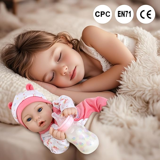 Aori Reborn Baby Dolls Lifelike - 18-inch Real Life Newborn Girl with Ultra-Realistic Handcrafted Details & Flexible Limbs, Gift Set for Kids 3+, Parents, Elderly and Collectors