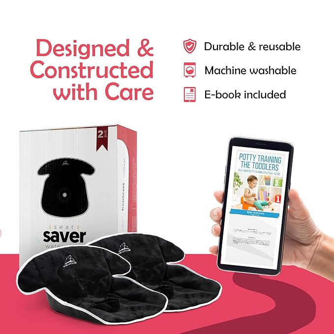 Piddle Pads - Strollers, Bouncers & Car Seat Pad, Waterproof & Machine-Washable Cover on Car Potty for Toddler, Toilet Training Seat Covers, 3 Count Piddle Pads Carseat Pad (Pack of 1)