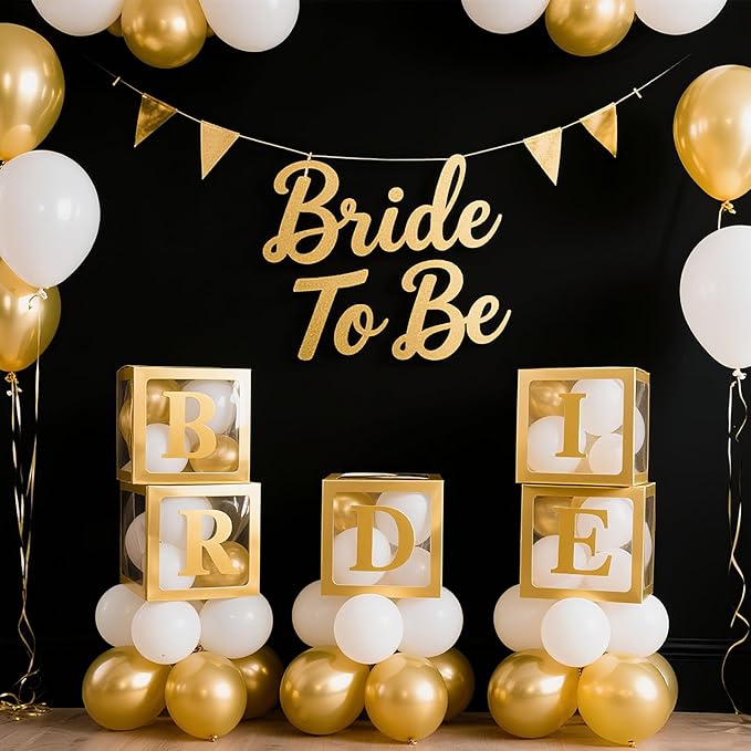 Ledido Gold Transparent Balloon Boxes With 78 Letters, Baby Boxes with Letters for Baby Shower Clear Letter Boxes for Party Graduation Wedding Birthday Baby Shower Decorations 5 PCS