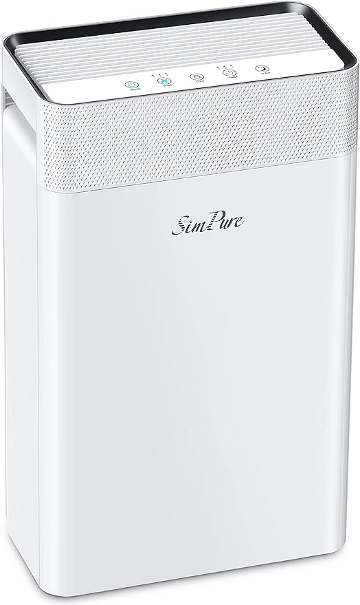 SimPure HP9 Air Purifier for Home Large Room & Bedroom & Office, Quiet True HEPA Filter Air Cleaner for Allergies, Pets, Smokers, Eliminates Allergens, Smoke, Odors, Dust, Pets Hair Dander, Mold